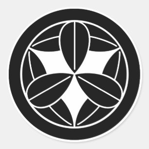 Neun BambusBlätter im Kreis Runder Aufkleber