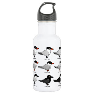 Neun Birdorable Seeschwalben (beschriftet) Trinkflasche