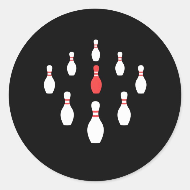 Neun Bowlinge neuer Rack Runder Aufkleber (Vorderseite)