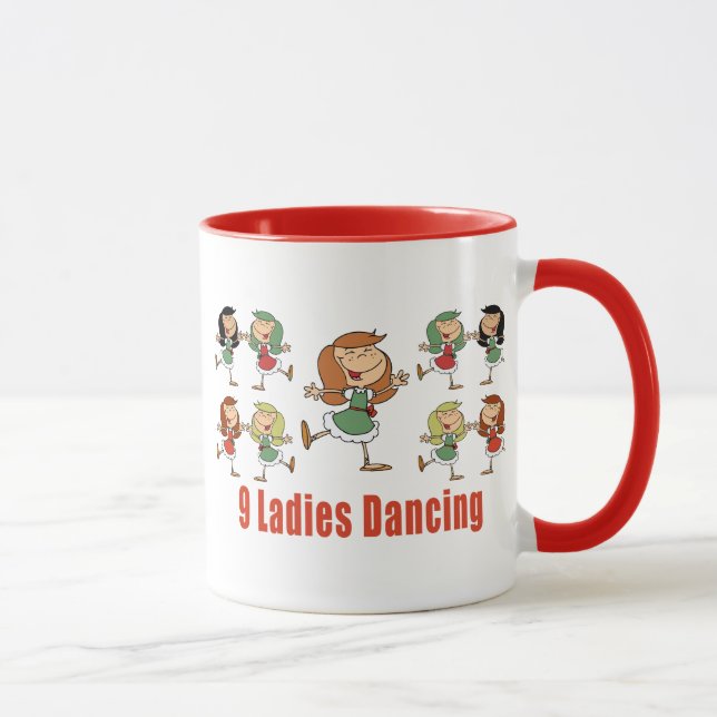 Neun Damen tanzen Tasse (Rechts)