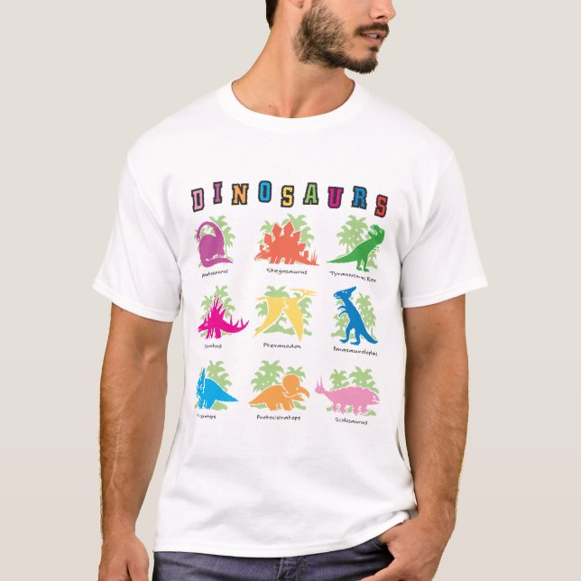 Neun Dinosaurier-T - Shirt (Vorderseite)