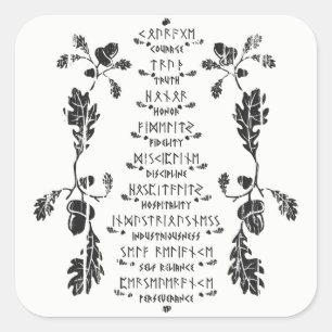 Neun edler Vorzug-Aufkleber Quadratischer Aufkleber