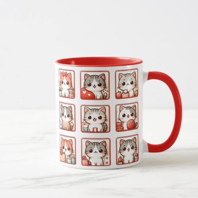 Neun Feline Emotions Tasse (Rechts)