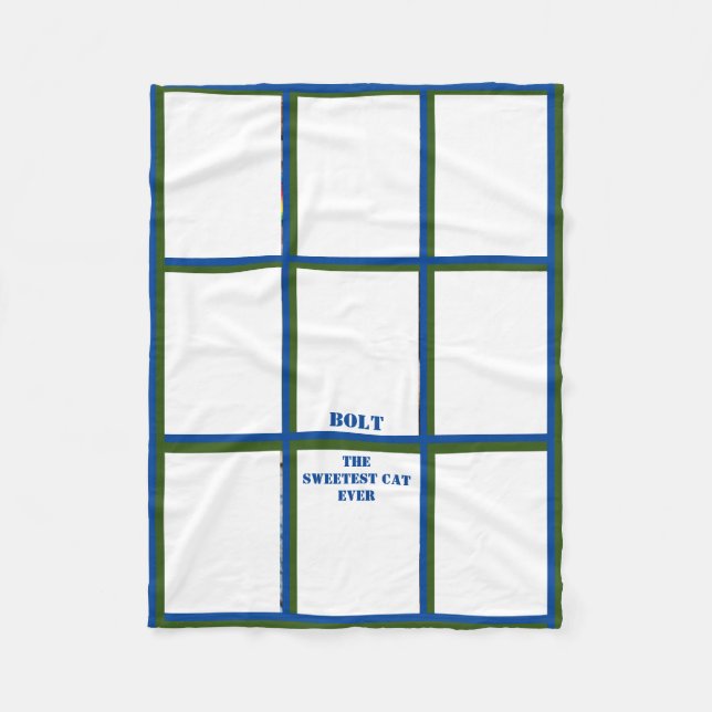 Neun Foto Blue Green Border Per Keepake   Fleecedecke (Vorderseite)