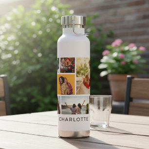Neun-Foto-Collage Personalisierter Name Trinkflasche
