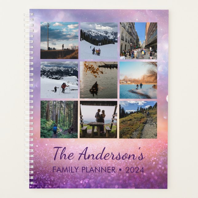 Neun Foto Custom Year Familienplaner Notebook Planer (Vorderseite)