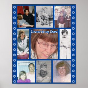 Neun-Foto-Gedenkposter für immer in meinem Herzen Poster