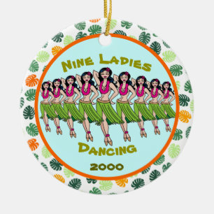 Neun Ladys Dancing - Keramik Ornament