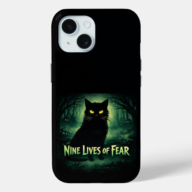 Neun Leben der Angst – Schwarze Katze  Case-Mate iPhone Hülle (Rückseite)