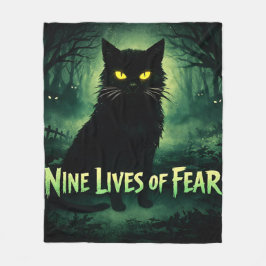 Neun Leben der Angst – Schwarze Katze  Fleecedecke