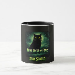 Neun Leben der Angst – Schwarze Katze Tasse