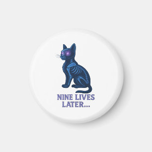 Neun Leben Später – Lustiges Katzen-T-Shirt Magnet