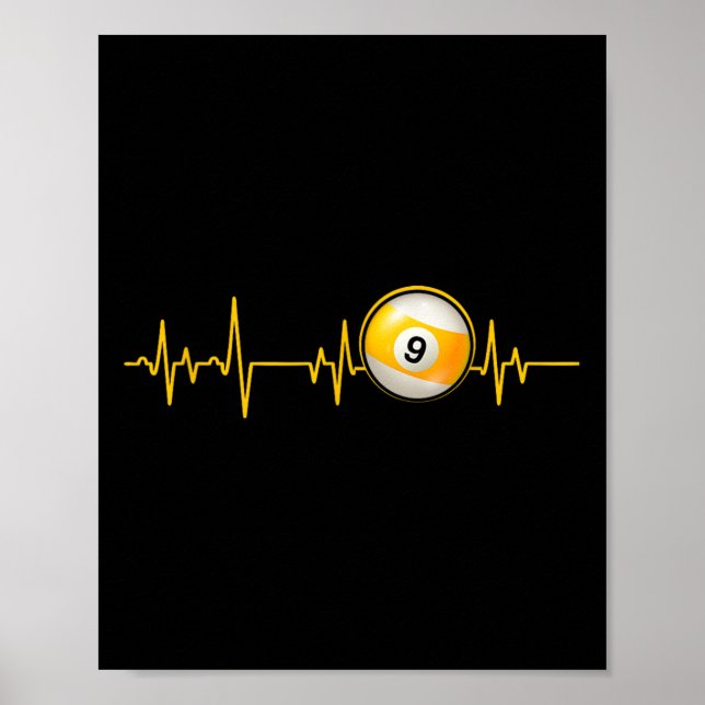 Neun LL Pool Herzschlag Abbau Billard Snooker Pool Poster (Vorne)