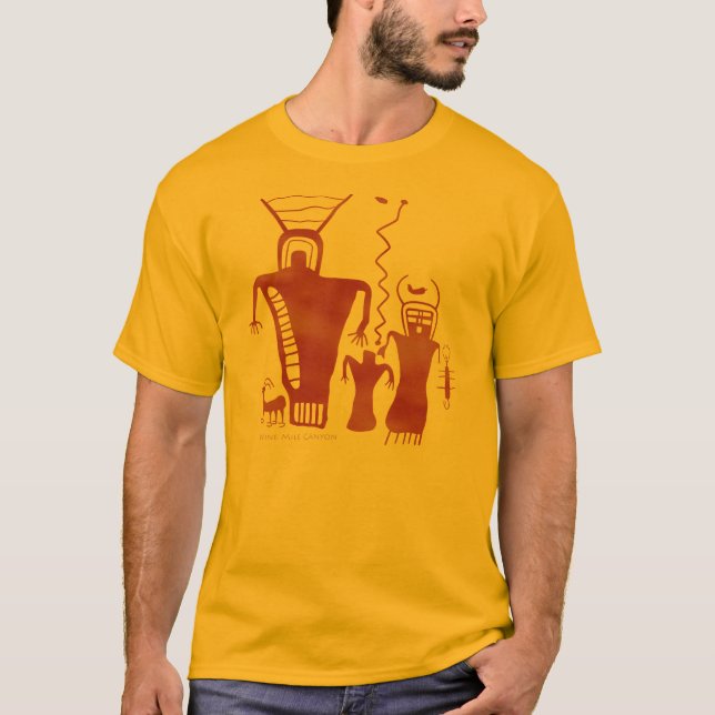 Neun Meilen-Schlucht-Felsen-Kunst-'Außerirdischen T-Shirt (Vorderseite)