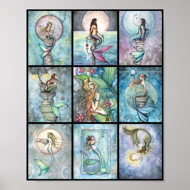 Neun Mermaids in einem Poster von Molly Harrison (Vorne)