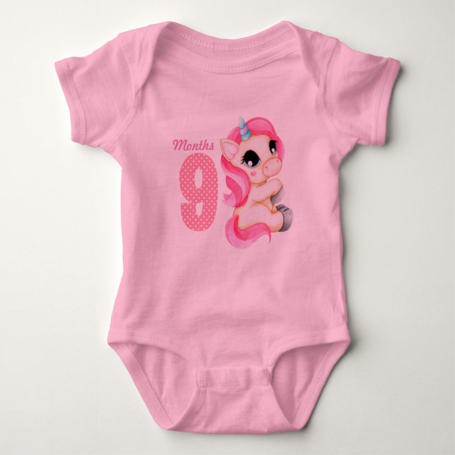 Neun Monate Baby-Bodysuit Baby Strampler (Vorderseite)