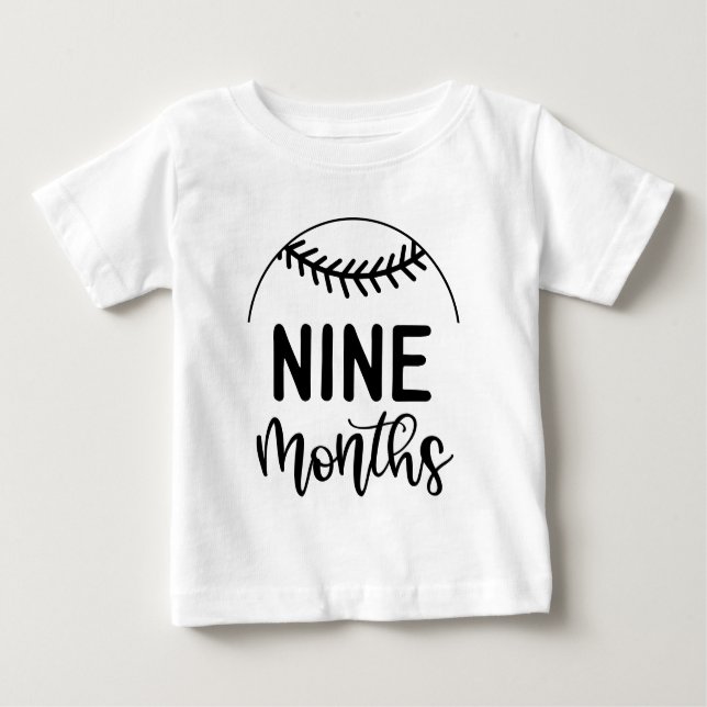 Neun Monate Baseball Baby Milestone - Baby T-shirt (Vorderseite)