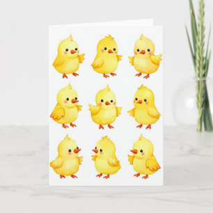 Neun niedliche Vogel Freunde Karte