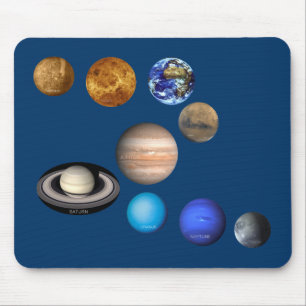 Neun Planeten im Sonnensystem Mousepad