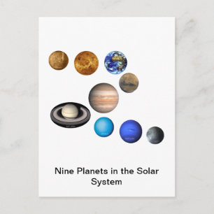 Neun Planeten im Sonnensystem Postkarte