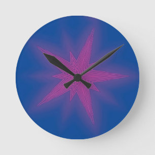 Neun Sterne - Ken Gage Art Runde Wanduhr