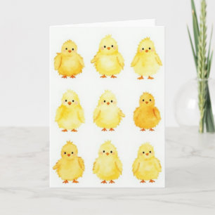 Neun süße Küken Art Card Karte