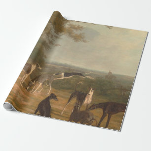 Neun Windhunde in einer Landschaft von Jacques Lau Geschenkpapier