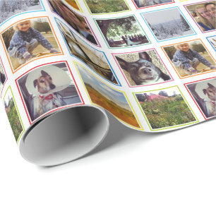Neuneckige Fotos in Regenbogenrahmen Geschenkpapier