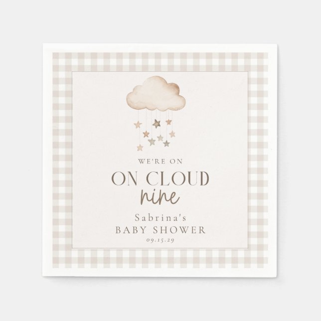 Neuner neutrale Babydusche Napkins in Cloud Serviette (Vorderseite)