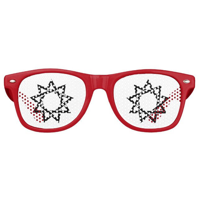 Neuner Spitzensymbol von Black Bahai Partybrille (Vorderseite)