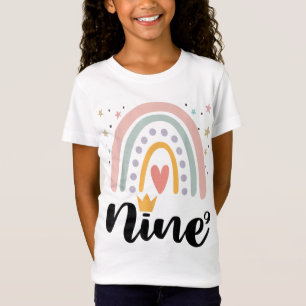 Neunjährige Geburtstagsruinbogen-Party 9 Jahre alt T-Shirt