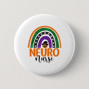 Neuno Nurse Neuroscience Pflege Halloween Rainbow Button