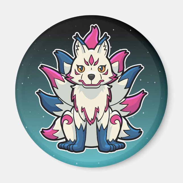 Neunschwänziger Fuchs- Kyuubi Kitsune Magnet (Vorne)