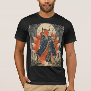 Neunschwänziger Kitsune-Fuchs Japanische Mytholo T-Shirt