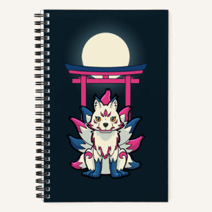 Neuntails Kitsune - Japanischer Fox Yokai Notizbuch