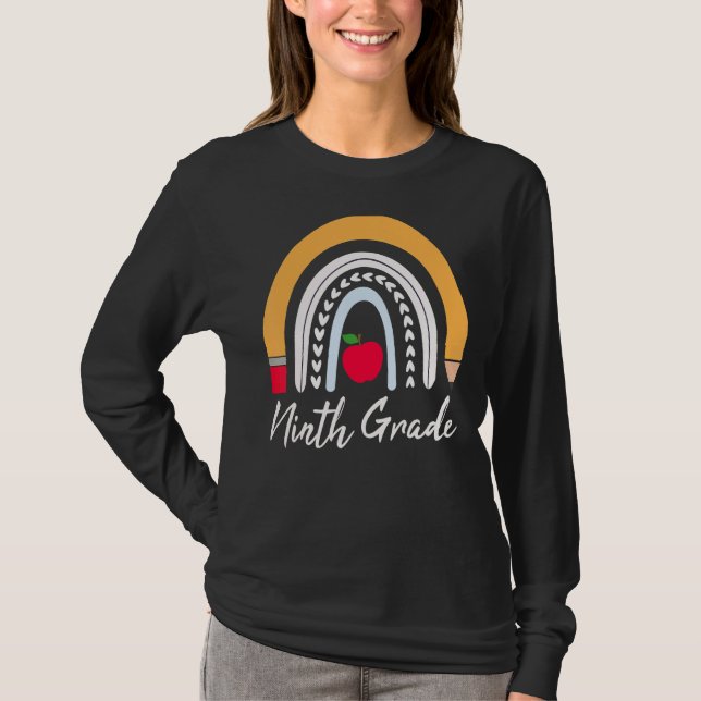 Neunte Klasse Schüler Lehrer Rainbow T-Shirt (Vorderseite)