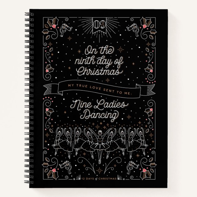 Neunter Tag Weihnachts-Sketchbook Leere Notizbuch (Vorderseite)