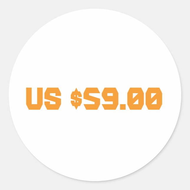 neunundfünfzig Dollar Runder Aufkleber (Vorderseite)