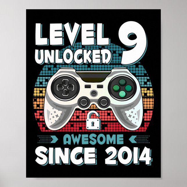 Neunundneunzig Jahre BDay Son Boy Fun Gamer 9. 9. Poster (Vorne)