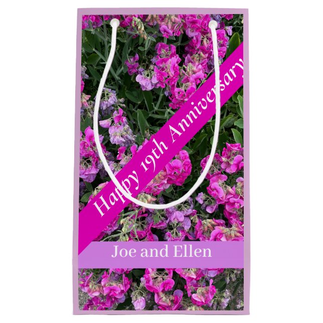 Neunzehnte Hochzeit Jahrestag Sweet Pea Kleine Geschenktüte (Vorderseite)