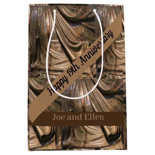 neunzehnte Hochzeitstag Mittlere Geschenktüte (Vorderseite)