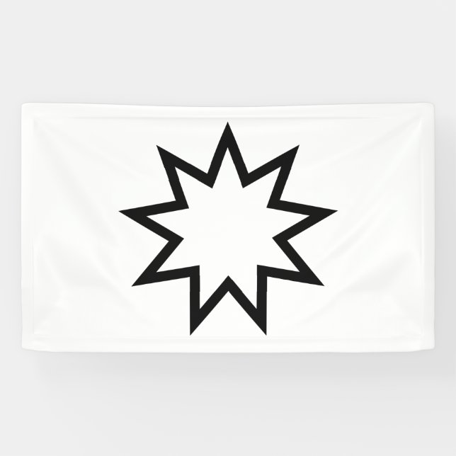 Neunzeitiger Stern (Symbol des Glaubens von Bahai) Banner (Horizontal)