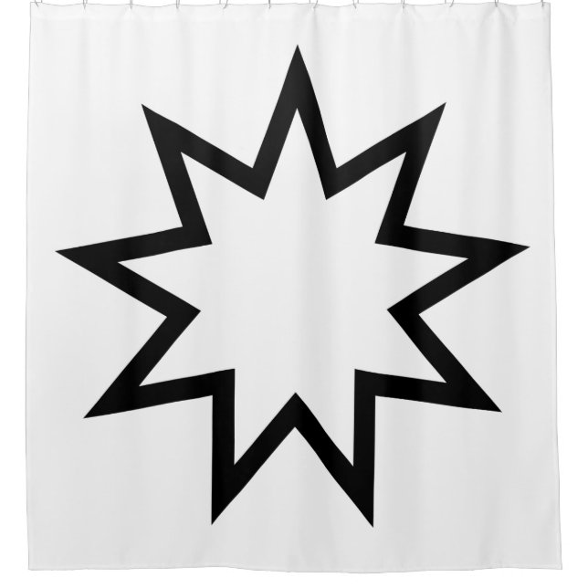Neunzeitiger Stern (Symbol des Glaubens von Bahai) Duschvorhang (Vorderseite)