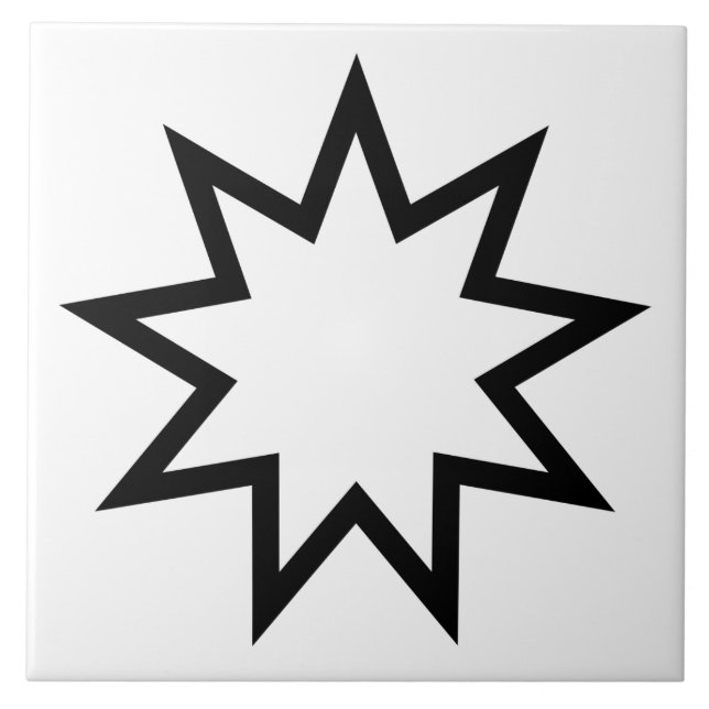 Neunzeitiger Stern (Symbol des Glaubens von Bahai) Fliese (Vorderseite)