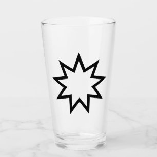 Neunzeitiger Stern (Symbol des Glaubens von Bahai) Glas