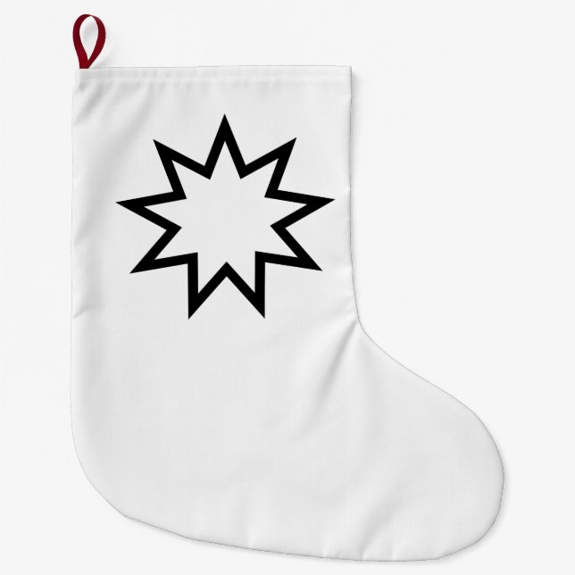 Neunzeitiger Stern (Symbol des Glaubens von Bahai) Großer Weihnachtsstrumpf (Vorderseite)