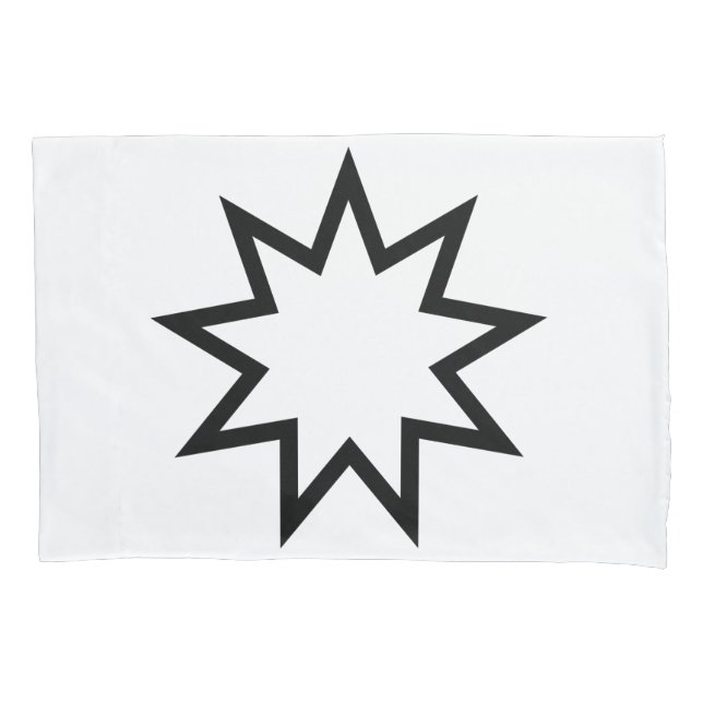 Neunzeitiger Stern (Symbol des Glaubens von Bahai) Kissenbezug (Vorderseite-Links)