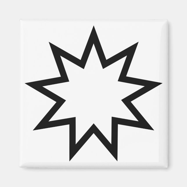 Neunzeitiger Stern (Symbol des Glaubens von Bahai) Magnet (Vorne)