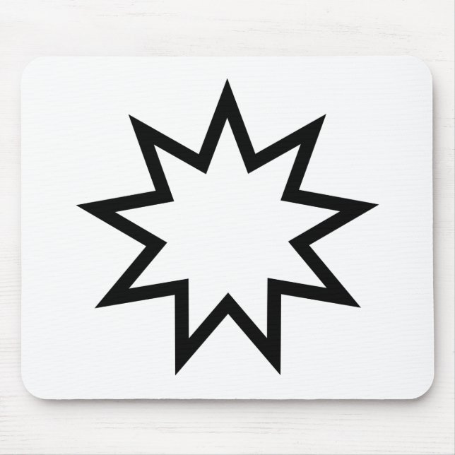 Neunzeitiger Stern (Symbol des Glaubens von Bahai) Mousepad (Vorne)