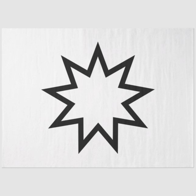 Neunzeitiger Stern (Symbol des Glaubens von Bahai) Seidenpapier (Vorderseite)